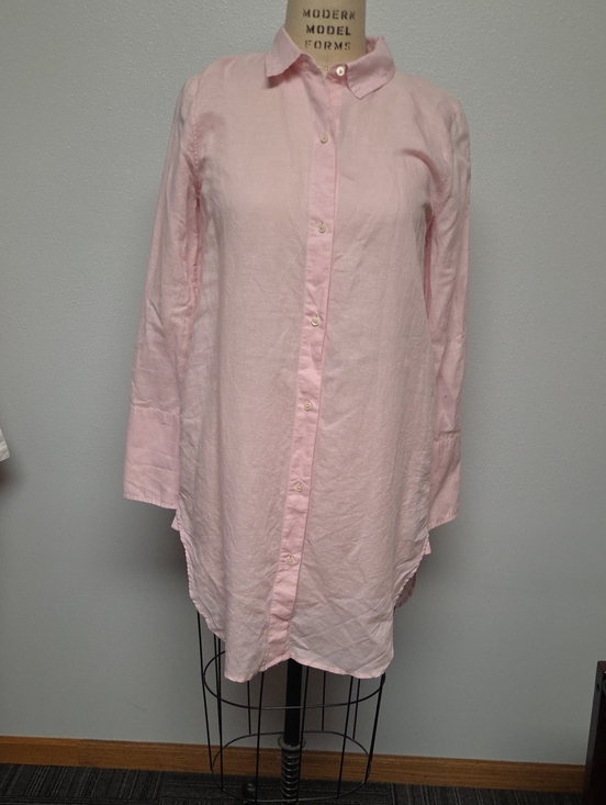 J. Crew Dresses & Skirts - J. Crew Pale Pink Linen Blend  Shirt Dress